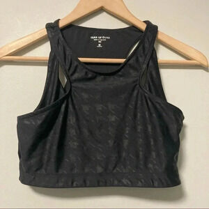 Year of  Ours houndstooth black sport bra